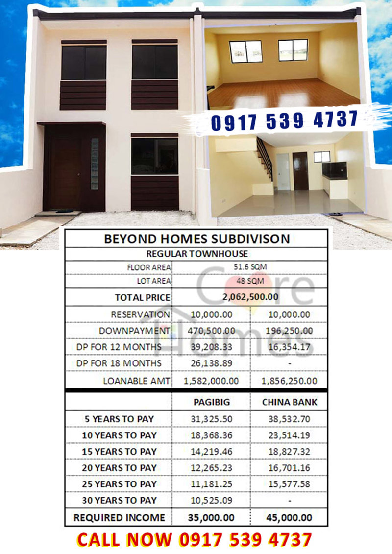 Beyond Homes General Trias Cavite Afordable Housing in Cavite sample computation bank carehomesph dhel duzon
